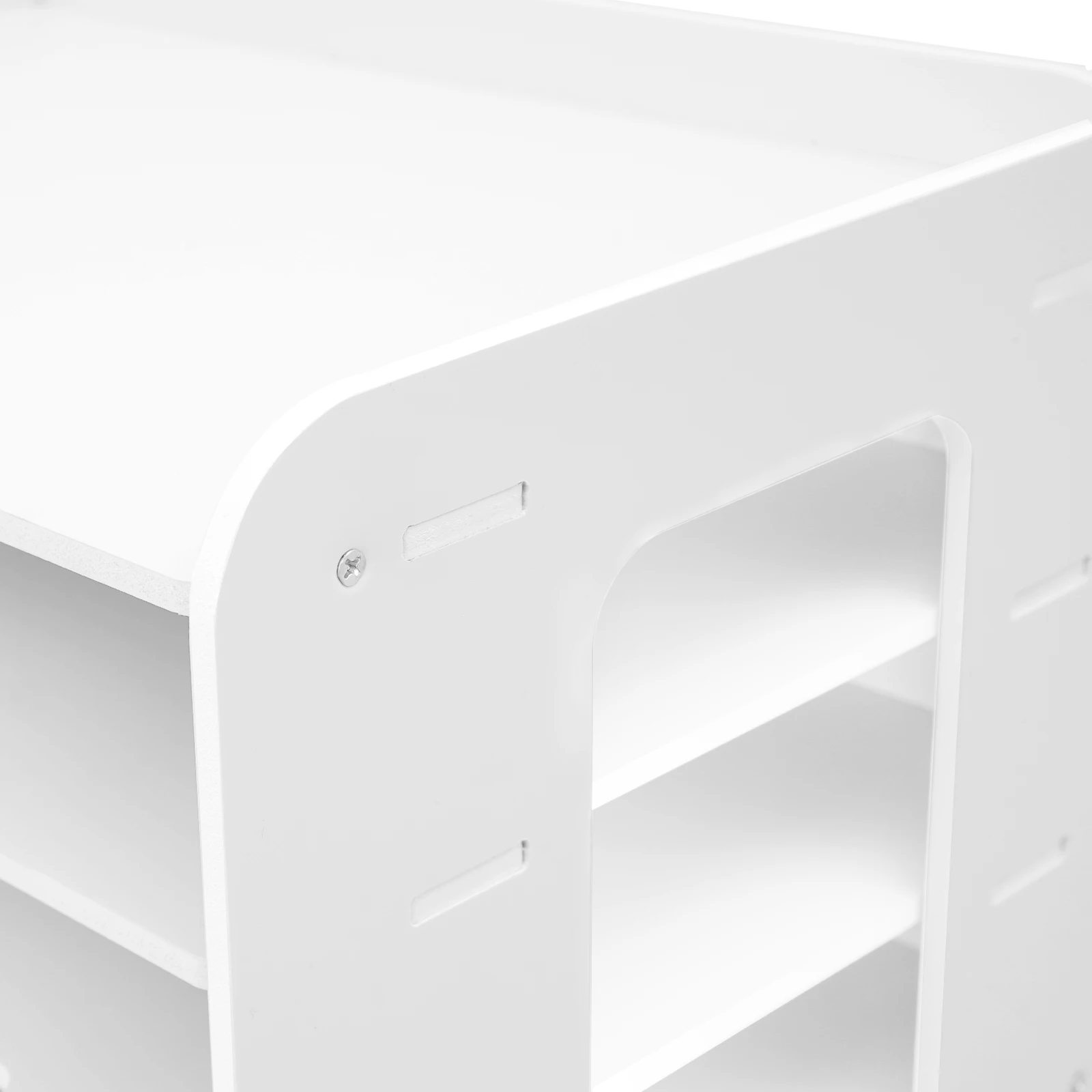 White PVC 34*25*39cm Seven-layer File Rack Desktop Document Storage Box Multi-layer Horizontal Document Sorting Rack