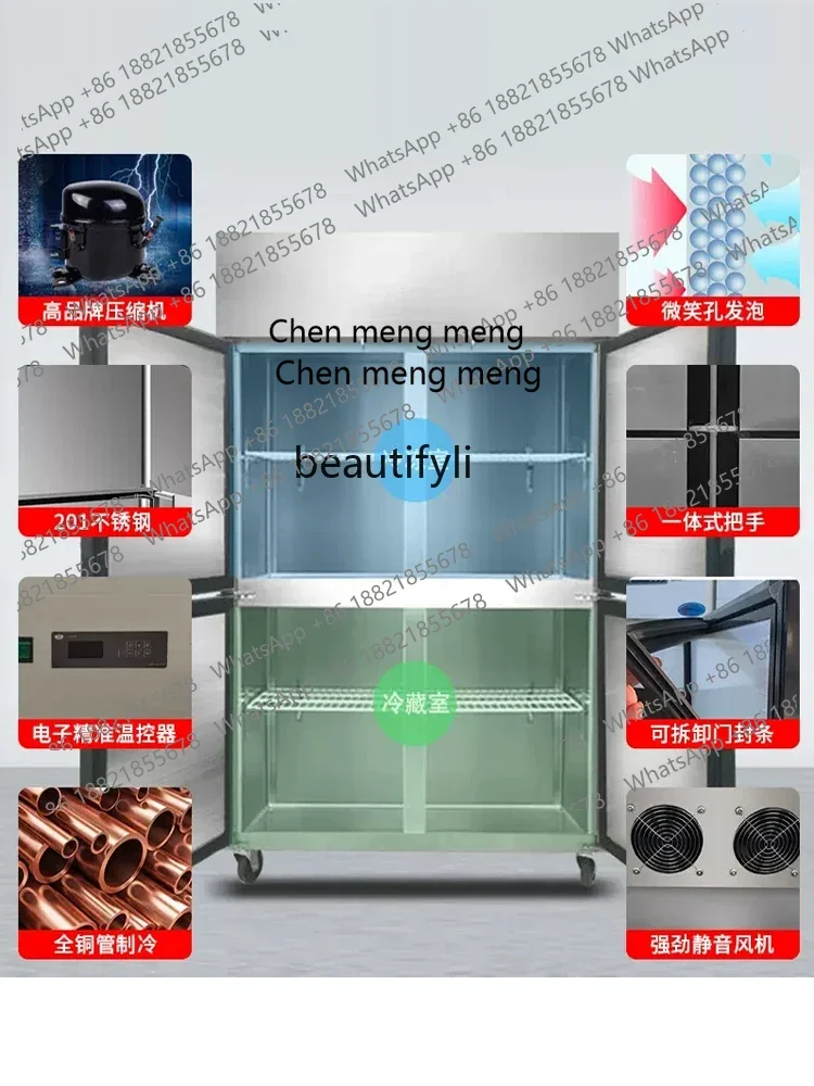 

Zi5556 Commercial Vertical Shelf Four-Door Air Cooling Frostless Refrigerator Cooler Freezer Speed Fresh Workbench