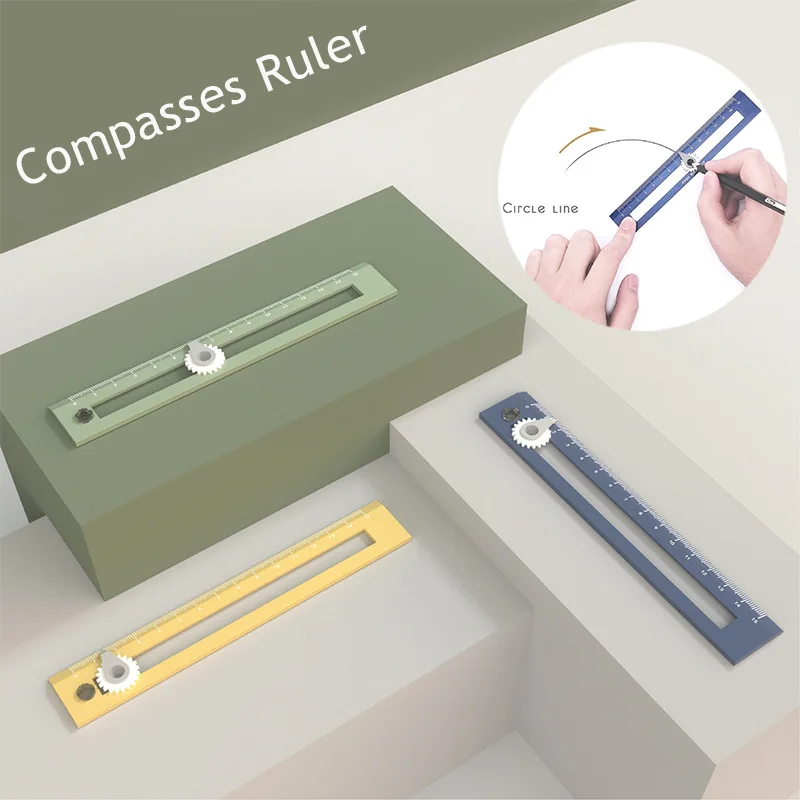 Multifunctional Drawing Circle Tool Geometric Drawing Tool 2in1 Compasses Compass Ruler Creative Convenient Drawing Ruler