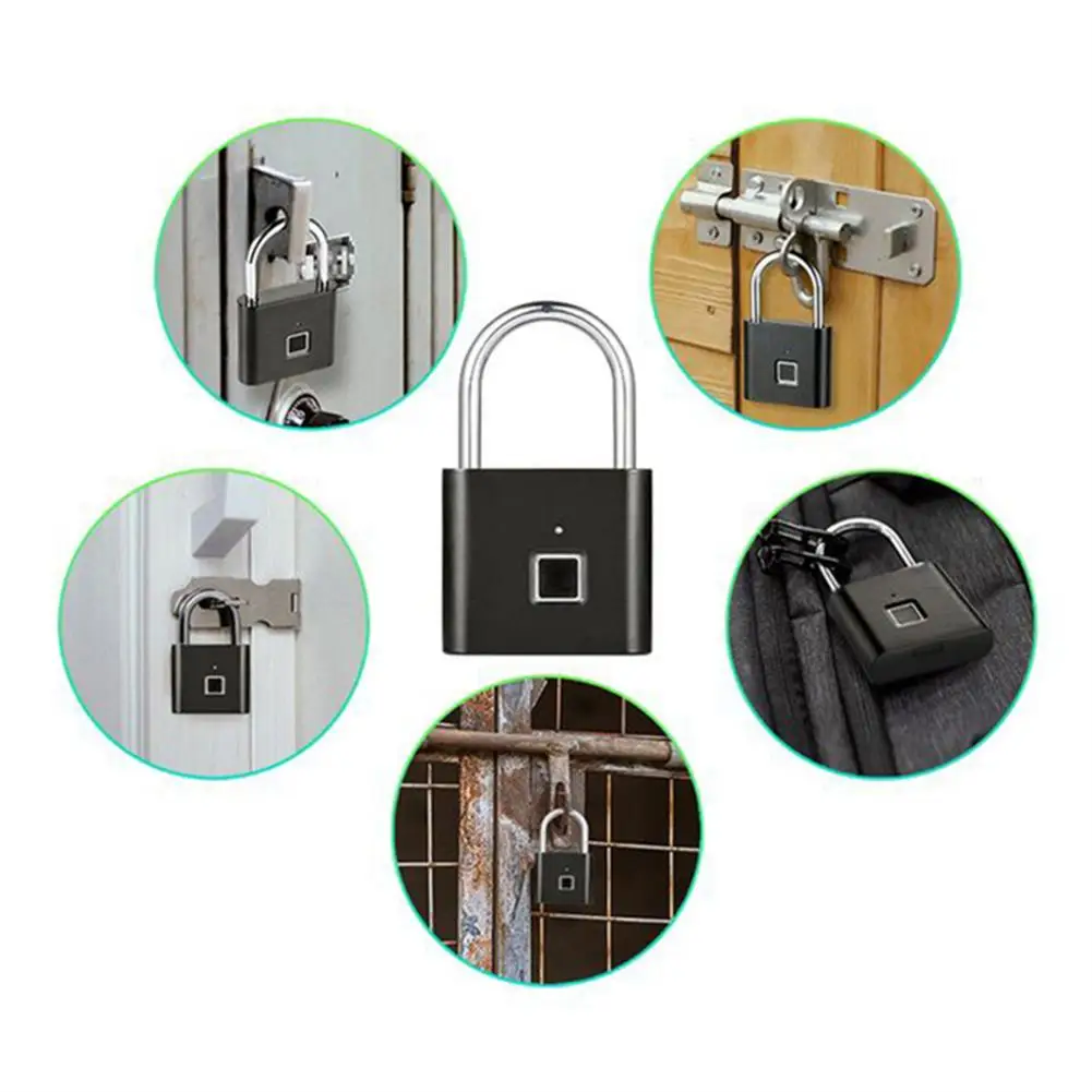 SY11 Fingerprint Padlock Ultra Light One Touch Open Fingerprint Lock With USB Charging For Gym Locker School Locker Luggage Back