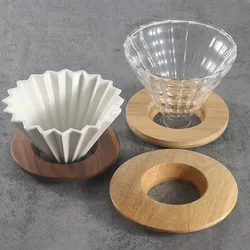 Coffee Dripper Holder Tray Wooden Pour Over Cone Dripper Coffee Filter Dripper Stand Coffee Drip Holder Tea Strainer Holder