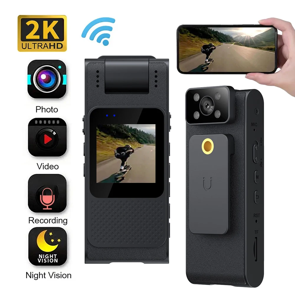 

1080P 2K HD WiFi Camera Sports DV Infrared Night Vision Video Recorder Body Cam Motion Motorcycle Bike Mini Camcorder Car DVR