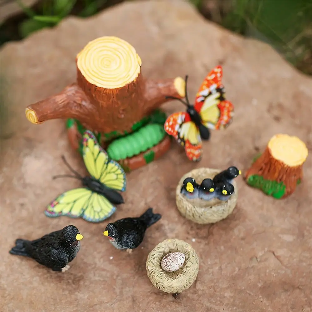 Multicolor Miniature Birds Figurines Resin Home Decoration Micro Swallow Model Landscape Making Accessories