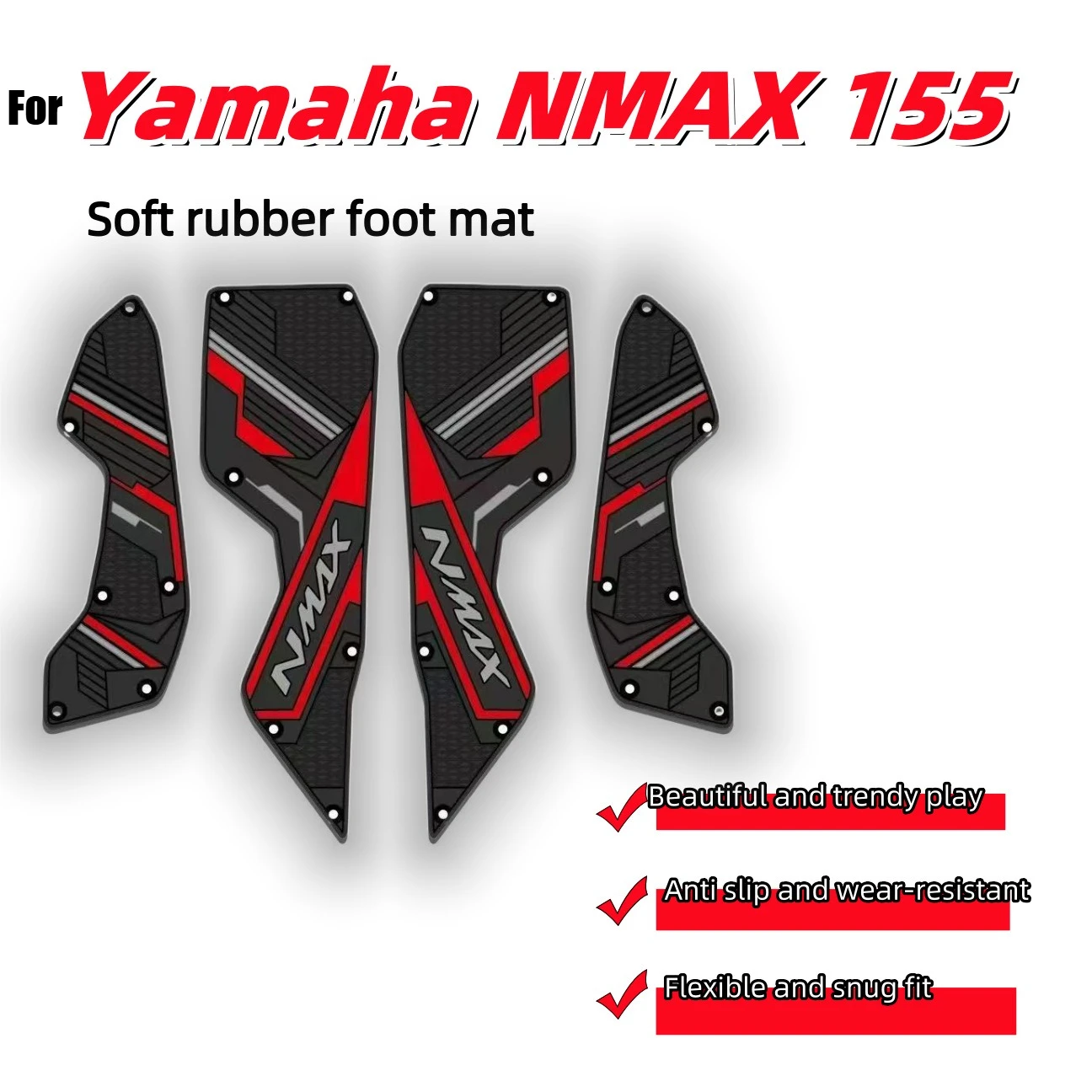 For YAMAHA NMAX155 N-MAX155 NMAX 155 TURBO V3 2025 Motorcycle Accessories Footrest Rubber Anti Slip Footrests Footpads