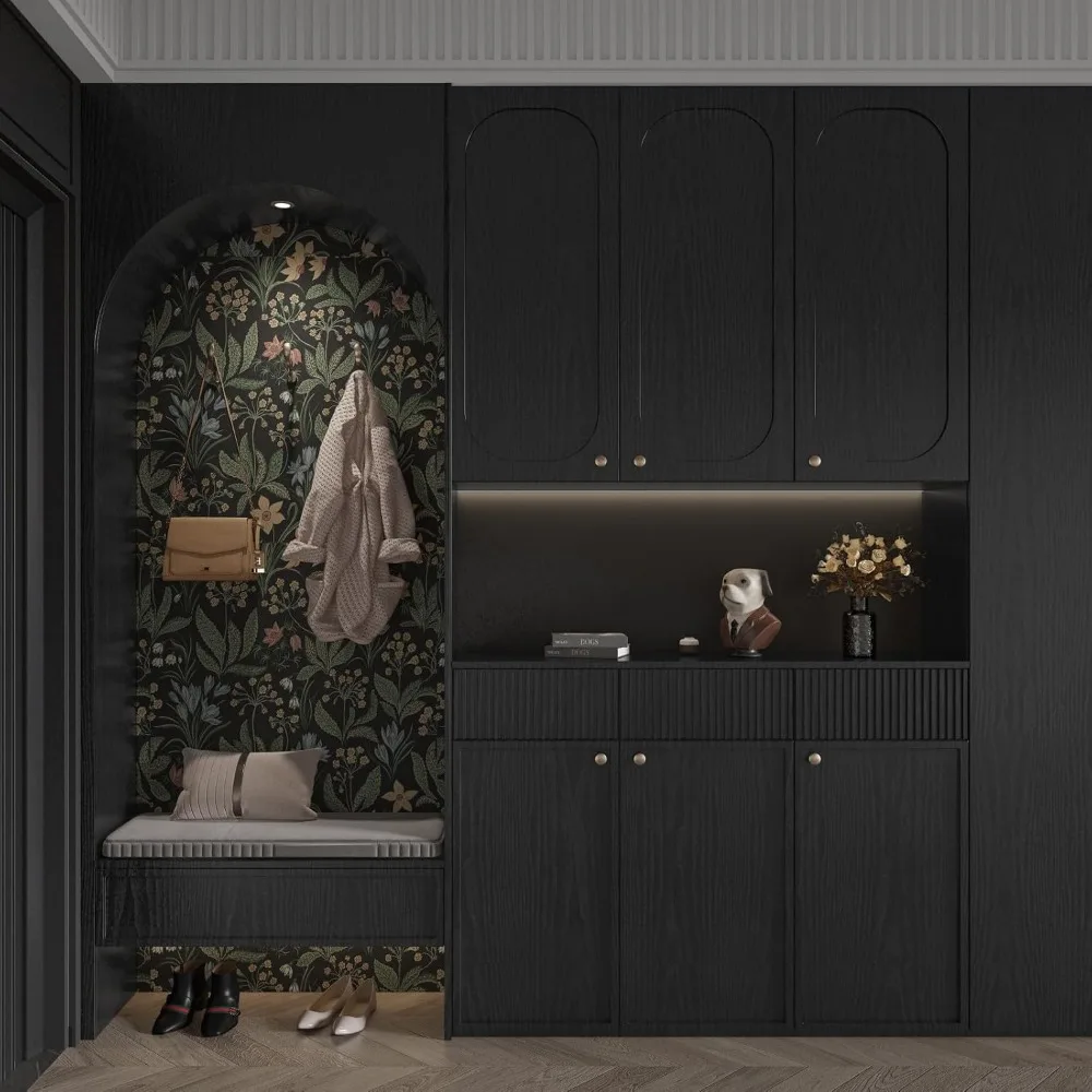 ورق جدران قابل للتقشير واللصق من الخشب الأسود لسهولة التنظيف والأسطح المزخرفة ذاتية اللصق