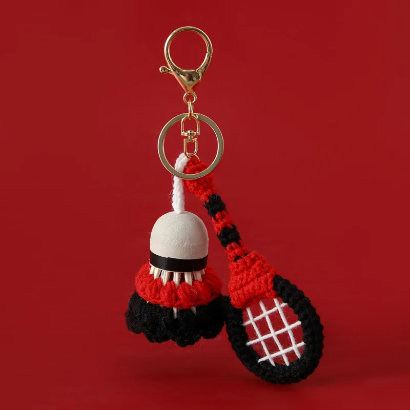 Colorful Rainbow Color Badminton Keychain Funny Hanging Badminton Bag Pendant Backpack Decor Creative 3D Printing Keyring Gift