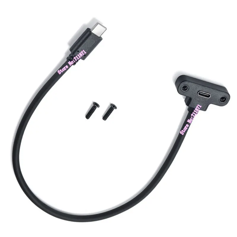 Screw Fixed Type C Male to Female extension cable Cord 2Screw hole Right Angle Type Usb C Female to male Charging data Line Wire