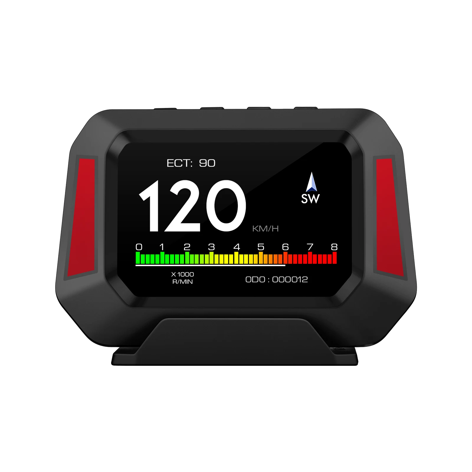 HUD Smart Trip on Board Computer Car OBD2 GPS Gradiometer 12 Working Language GPS Windshield Clock Projector Head up Display