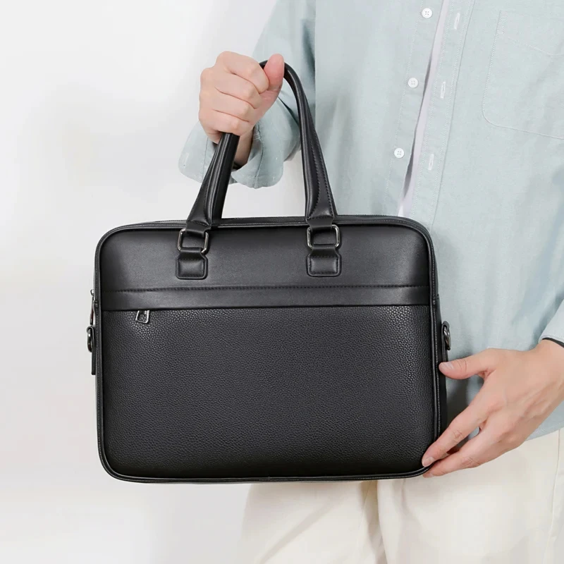 mochilas de hombre sac a main luxury designer bags bolsos new Men's printed PU leather business briefcase handbag Laptop bag