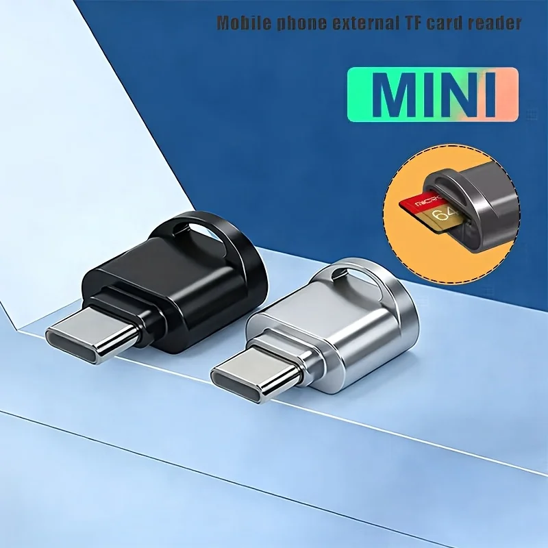 

Портативный мини-кардридер Type-C USB-C для карт TF, OTG-адаптер для телефонов Samsung, Huawei, ноутбуков