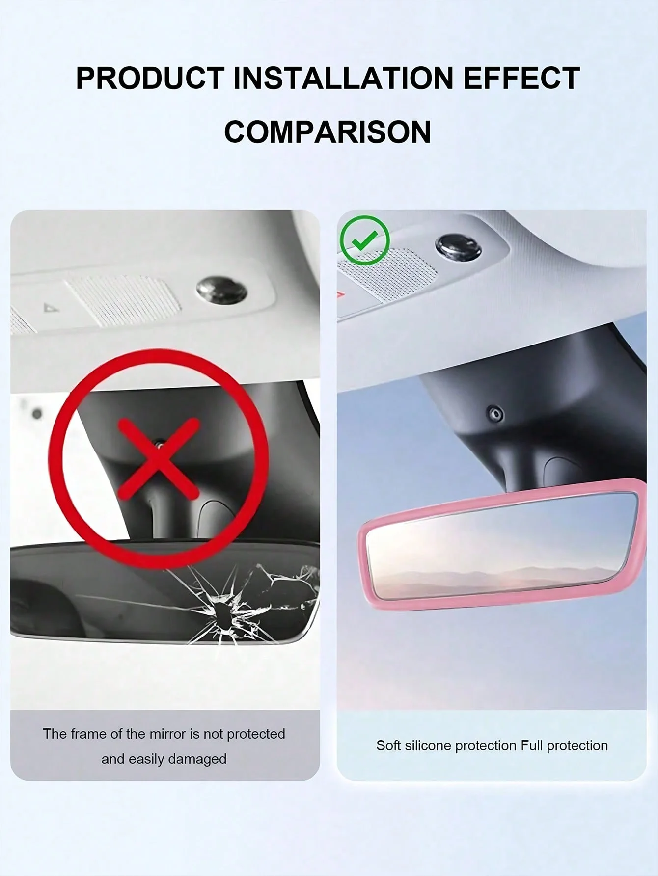 Tesla Model 3 & Y용 실리콘 백미러 커버 – 정확한 맞춤, 부드러운 친환경 소재로 긁힘 방지 보호, 풀