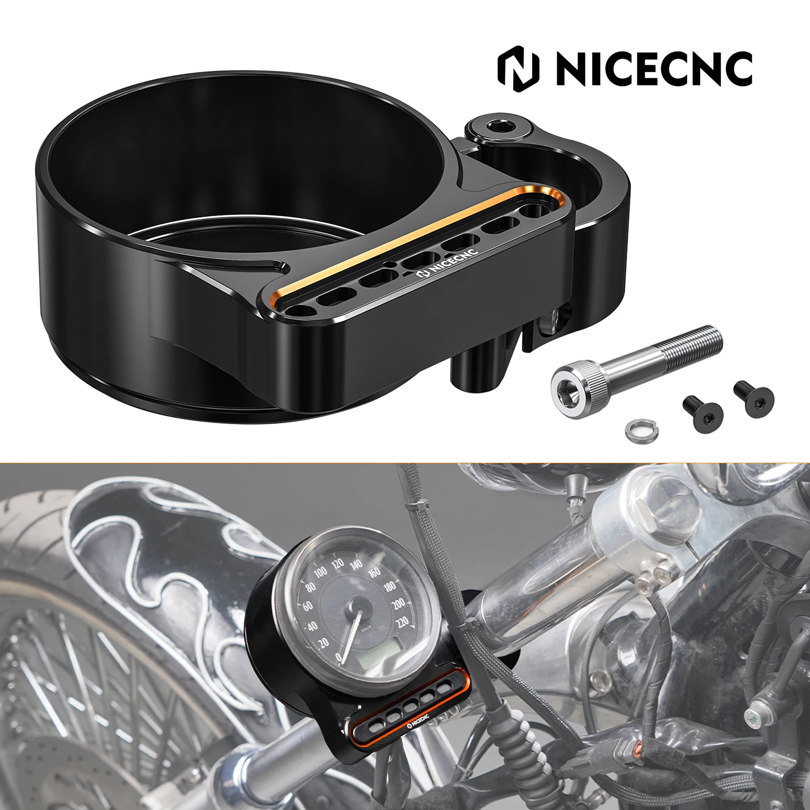 

For 2018-2021 Harley Iron 1200 Motorcycle Speedo Gauge Relocation Bracket Kit for Harley Iron 883 XL883N 2009-2014