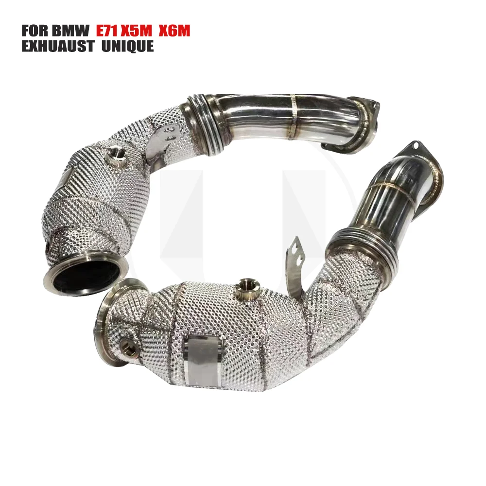 UNIQUE Car Accessories Exhaust Downpipe High Flow Performance for BMW E71 X5M  X6M 4.4T 2009~2013  With OPF Catalytic Converter