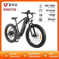 DYU KING750 Electric Bicycle 750W Motor 48V18AH Lithium Battery E Bike 26 Inch Tire 45 km/h Max Speed Mountain Electric Bike