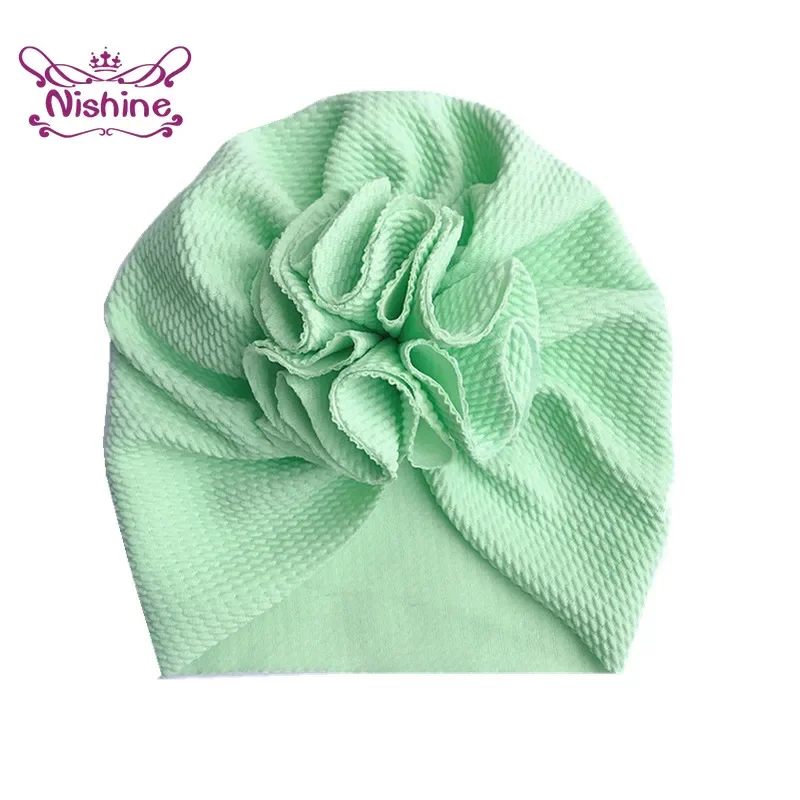 1PCS Flower Baby Hat Newborn Elastic Infant Turban Hats for Girls Cotton Kids Children Beanie Cap Headwear Photo Props