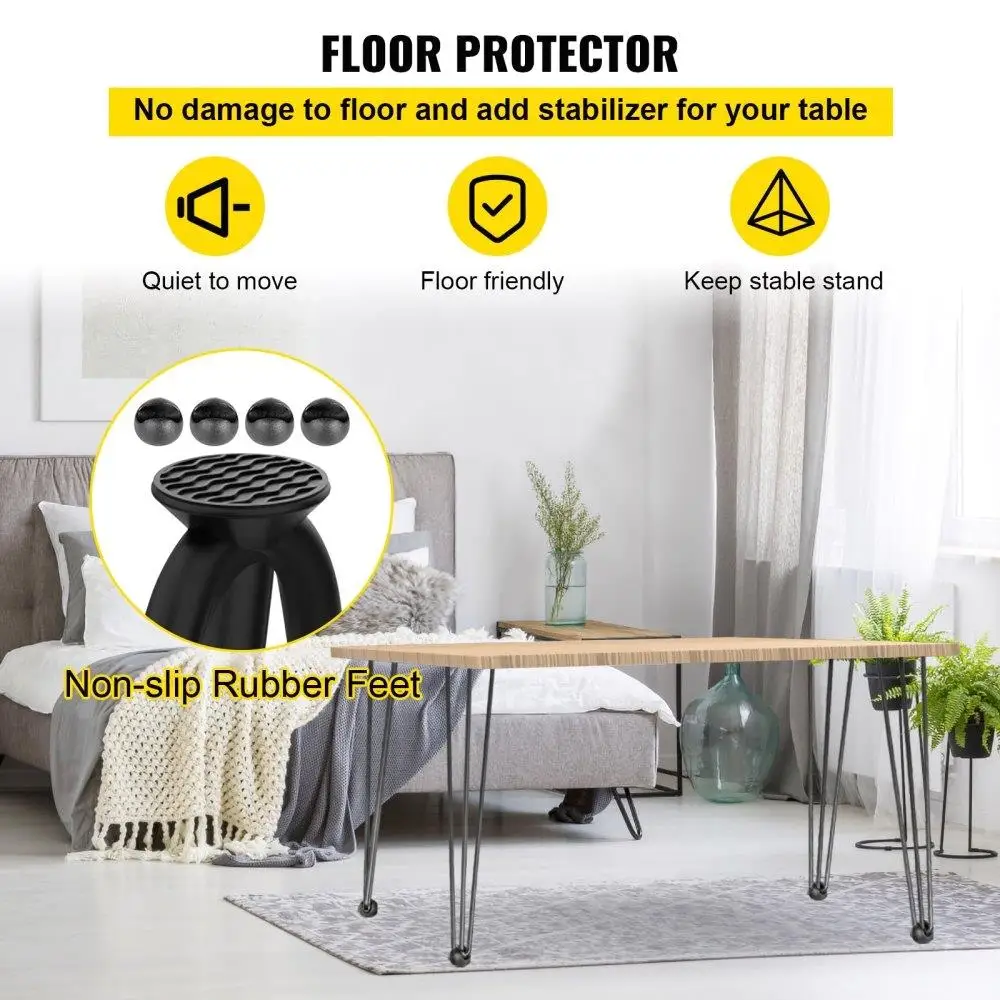 Heavy Duty Hairpin Table Legs Set of 4 26 Black 880lbs Total Load Capacity 220lbs Each Carbon Steel DIY Furniture Legs 3 Rod