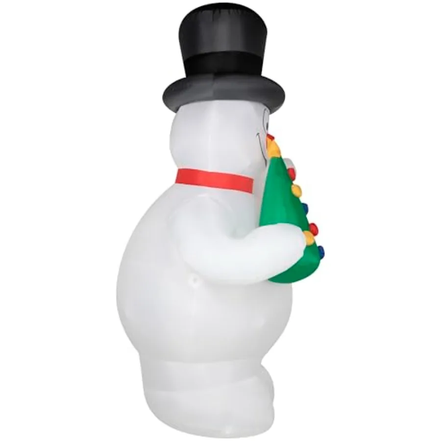 Christmas outdoor decoration, PVC inflatable, white and multicolor, 16 ft tall Frosty with projection kaleidoscope lighting for