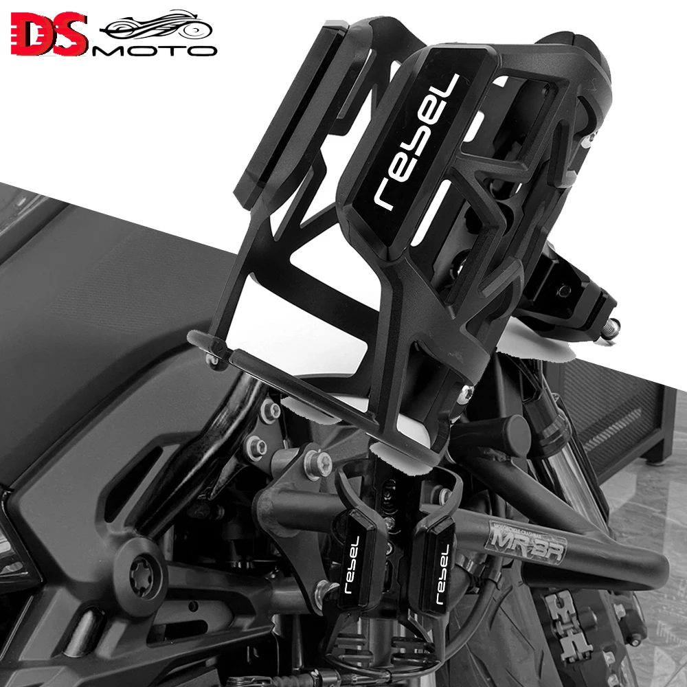 For HONDA REBEL 250 300 500 1100 1100T CMX 2014-2023 Motorcycle CNC Accessorie Drink Cup Holder Beverage Kettle Stand Bumper Bar