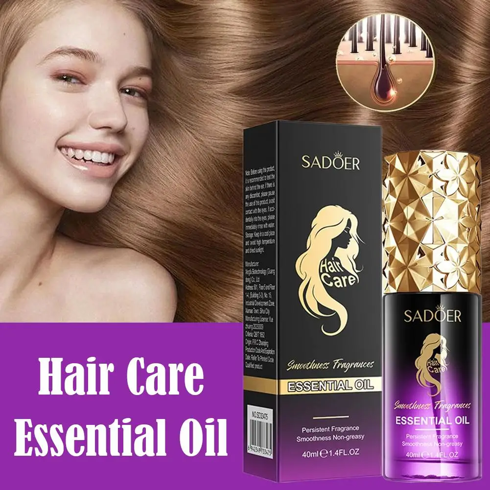 زيت الشعر المعطر لإصلاح SADOER - معالجة زيت الأركان للتنعيم والمغذي والتحكم في التجعد للشعر التالف O9K8