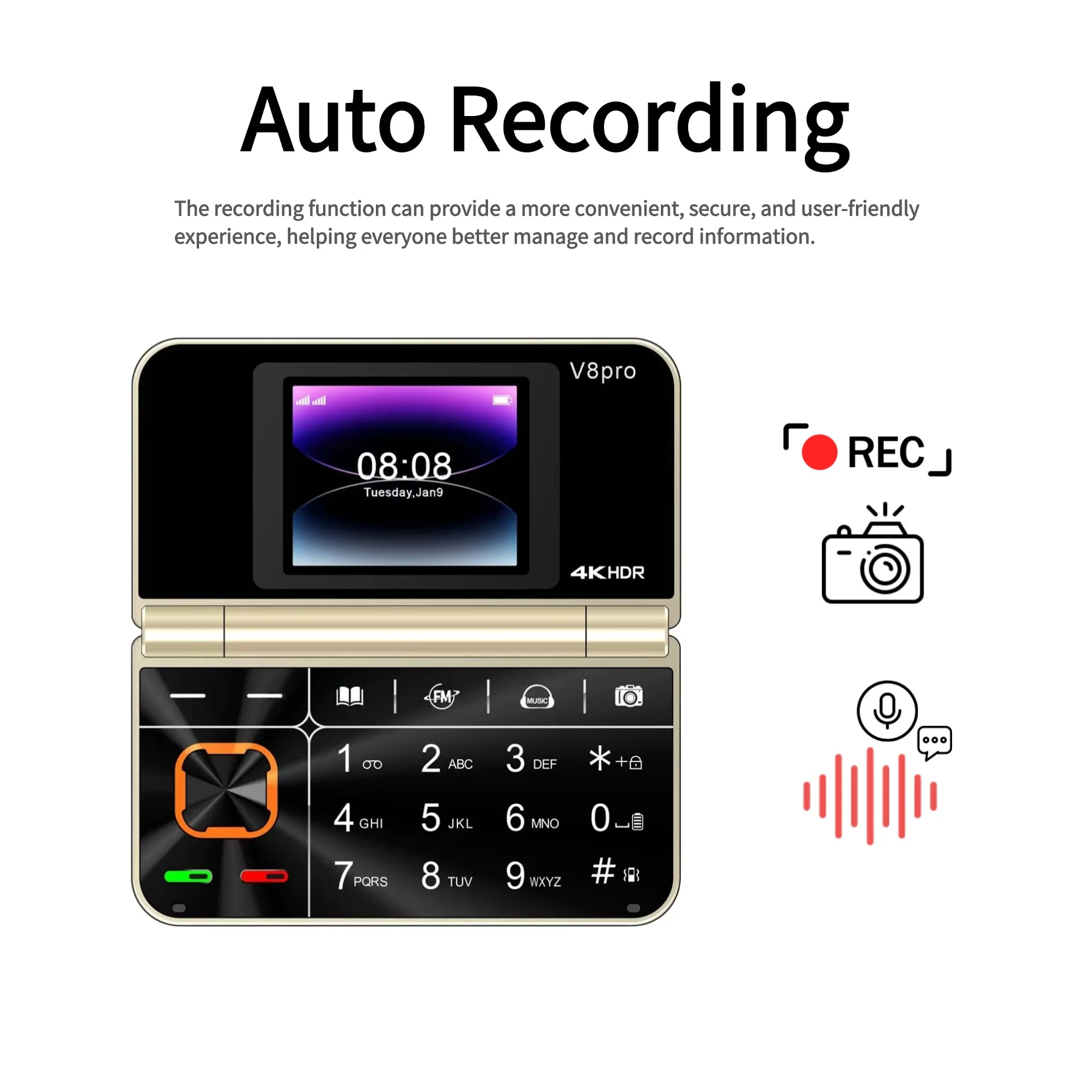 Two Screen Folding Pocket Phone Dual Sim Large Push-Button Double Torch Blacklist Bluetooth Mini Thin Palm Budget Moile For Kids