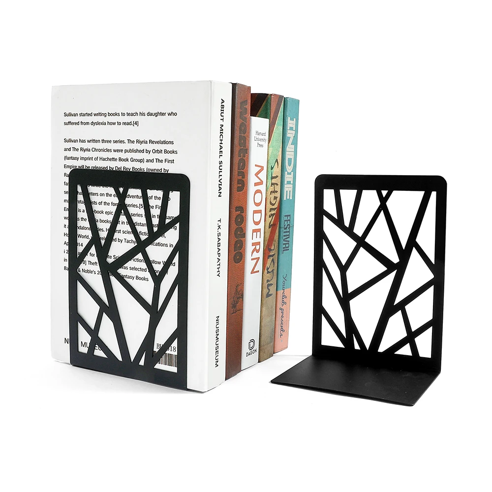 

2 Pcs Irregular Polygon Book Ends Heavy Book Stand for Parents to Child Gift Home Desk Offices Ir on Book Ends Stationer