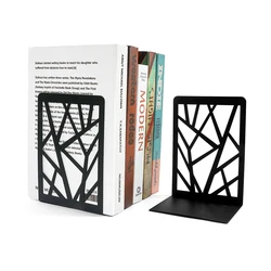 2 Pcs Irregular Polygon Book Ends Heavy Book Stand for Parents to Child Gift Home Desk Offices Ir on Book Ends Stationer