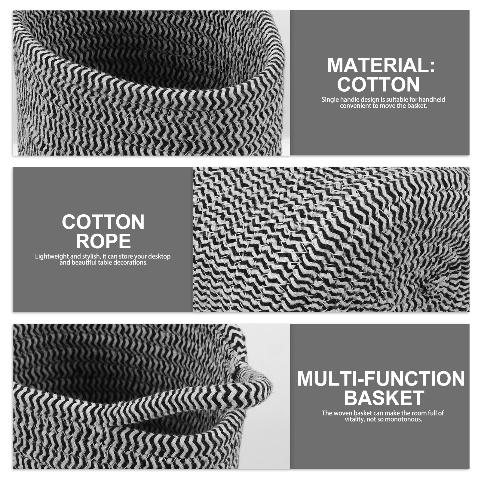 

1Pcs Cotton Table Storage Basket Woven Desktop Organizer Sundries Holder for Home Room Desk Decoration Woven Basket