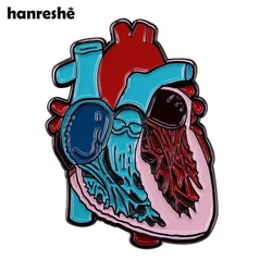 Hanreshe Anatomy Enamel Heart Brooch Pins Human Organs Internal Organs Medical Lapel Backpack Badge Gift for Nurse Doctor