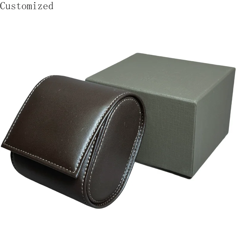 Customized Highest Quality PPT Brown PU Leather Watch Leather Box with Luxury Portable Storage Boxs Watche Gift Accessories Case