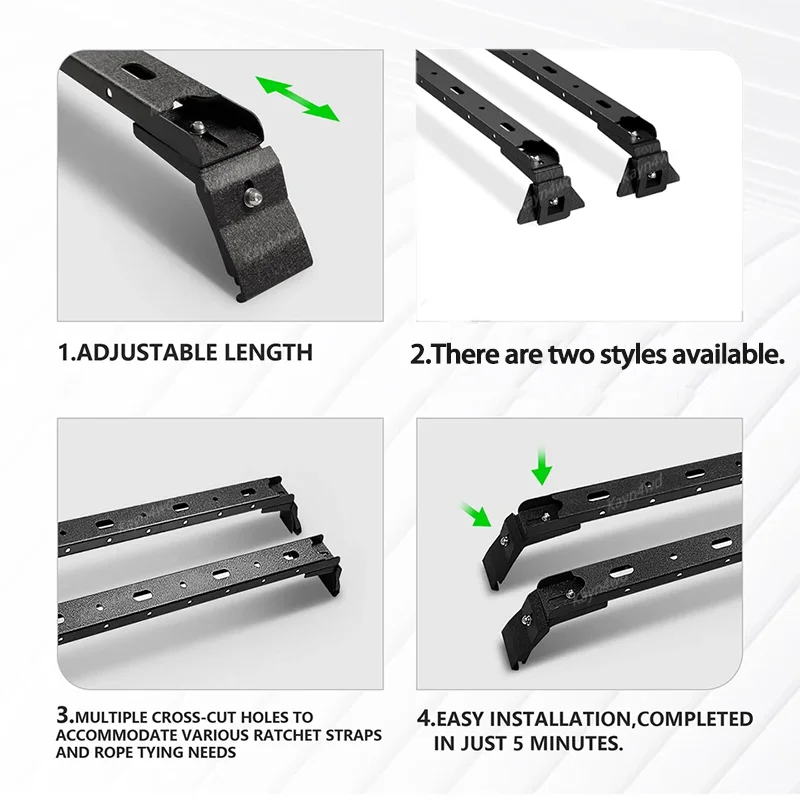 Off Road 4X4 Exterior Accessories Roof Rail Rack Cross Bar Crossbar Luggage Carriers for 2007-2025 Jeep Wrangler JK JL JT