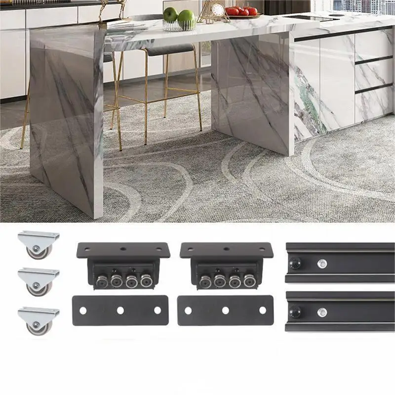 

Multifunctional Kitchen Counter Slide Rail Heavy-duty Track Hardware Accessories Dining Table Retractable Open Kitchen Track