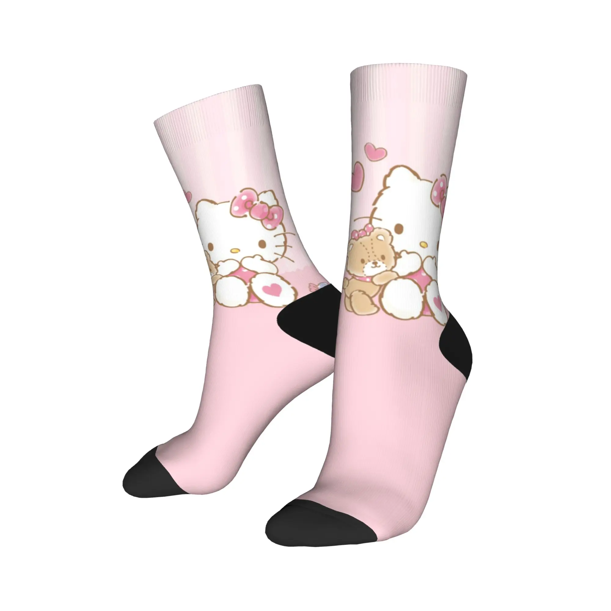 Kaus Kaki Hellos Kittys Kaus Kaki Kasual Pria Kaus Kaki Luar Ruangan Lembut Kaus Kaki Grafis Musim Gugur Anti Selip