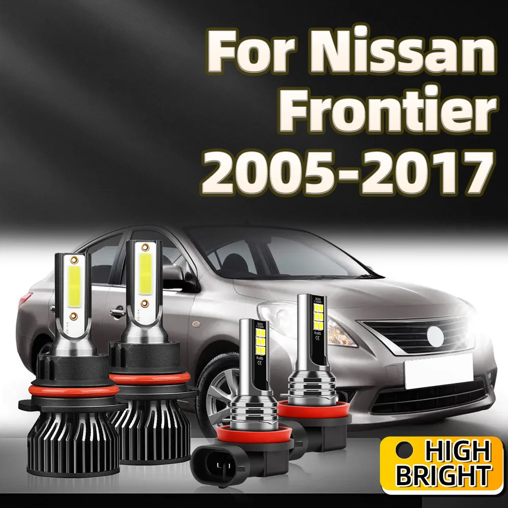 LED Car Headlight 9007 Lamp Canbus Auto Fog Light H11 6000K For Nissan Frontier 2005 2006 2007 2008 2009 2010 2011 2012 13 2017