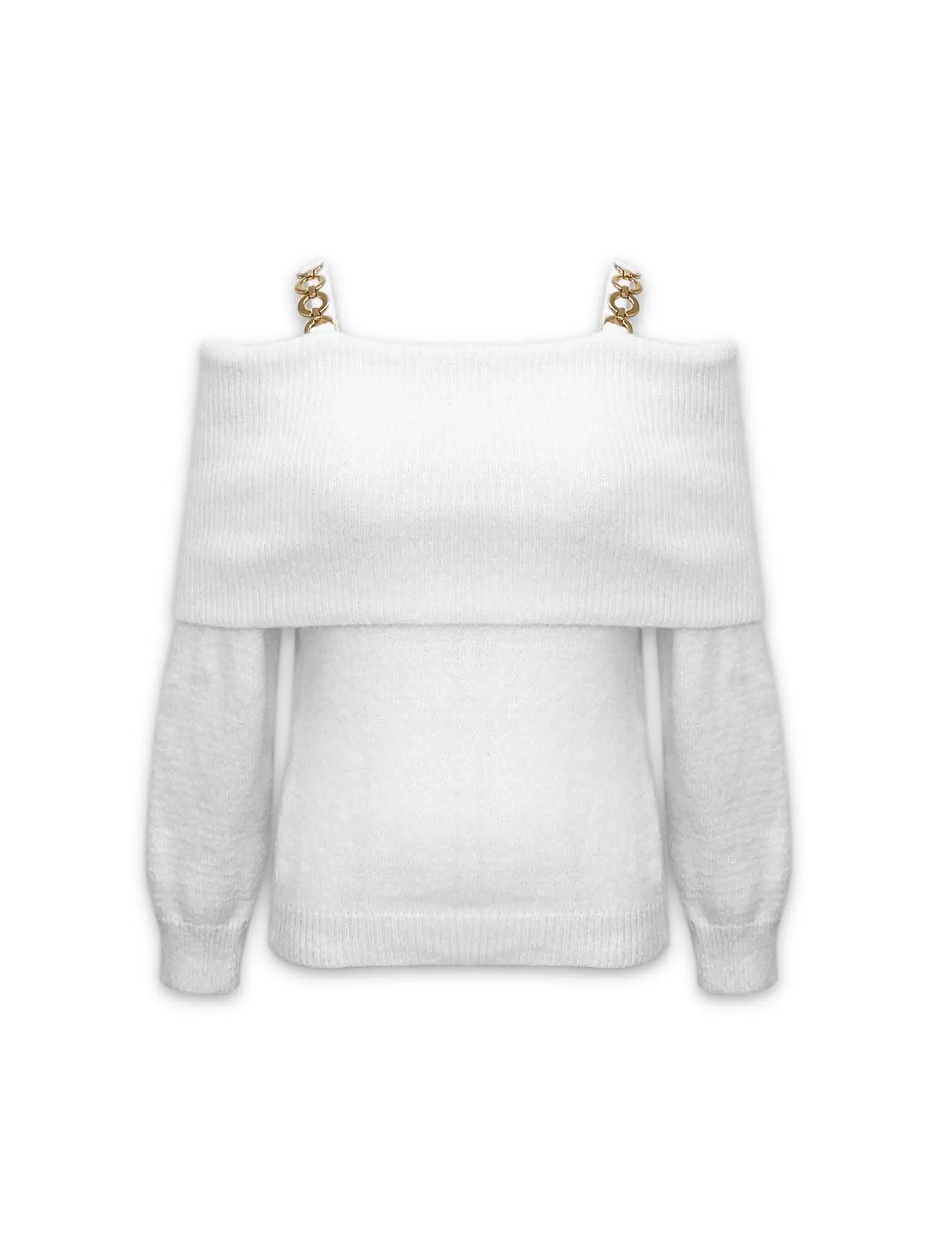 European and American temperament line neck sexy slim fit suspender plush knitted top women's sweater