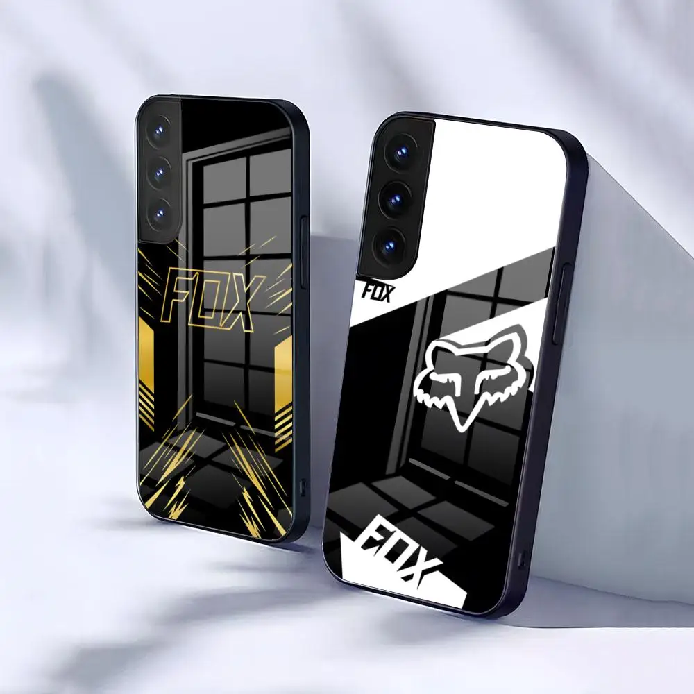 Motocross F-Foxs Phone Case For Samsung S26 S25 S24 FE S23 S22 S21 Plus S20 Ultra Note20Ultra Black Glass Cover