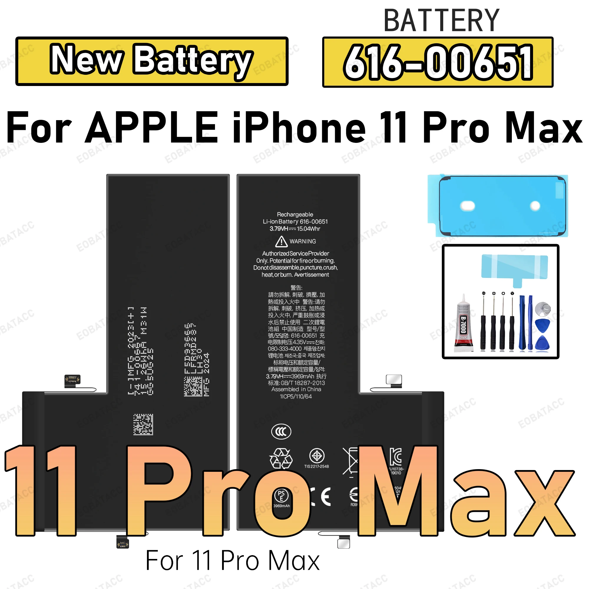 100% New Zero Cycle Replacement Bateria For iPhone 11 /11 Pro/11 Pro max +Free Tools Mobile Phone Battery