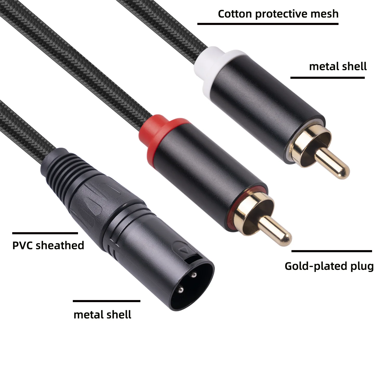 XLR M to dual RCA M 3-core XLR Canon cable mixer, mixer, power amplifier, active speaker, microphone audio cable