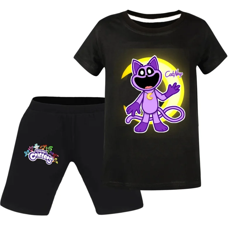 Smiling Critters Catnap Girls Boys Clothes Set Summer Kids Tshirt Pants Casual Suits 2pcs Tracksuit Outfits Children's Clothes