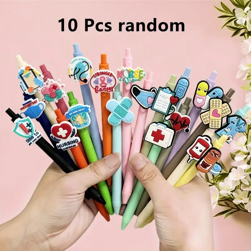 

10/20 ручек для медсестер, забавные аксессуары для врачей и медсестер, набор гелевых ручек с черными чернилами, подарки для медицинских помощников, медсестер