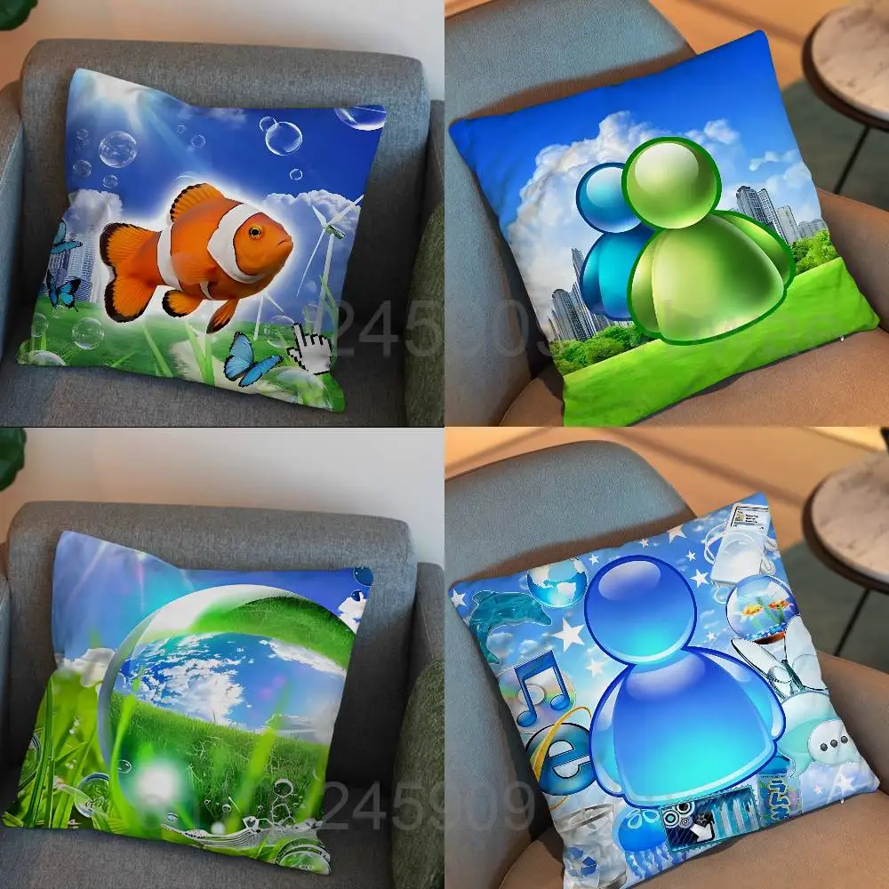 

Fresh and natural Frutiger Aero Print Throw Pillow Cover 45×45cm Square Cushion Case for Living Room Bedroom Decor