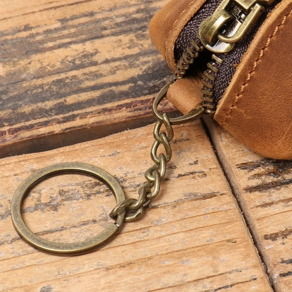 Portable Leather Leather Coin Purse Zipper Multifunctional Key Pouch Key Holder Women