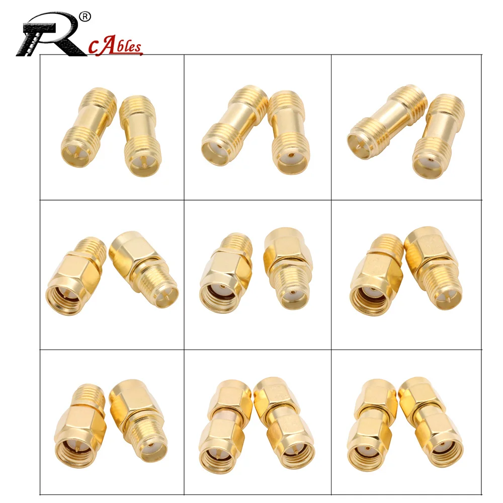 1PC RP SMA męski żeński do RP SMA męski żeński Adapter RF Coaxial Coupling Nut barrel Connector Converter For WIFI 4G Antenna