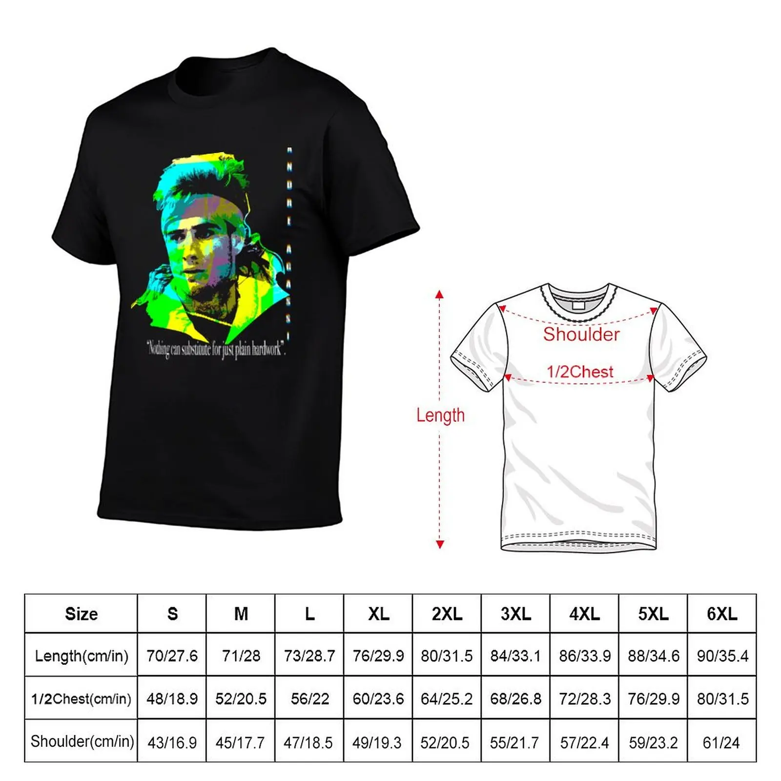 Tennis Fan Art - Andre Agassi T-Shirt t shirts for man cotton funny t shirt men 100% cotton luxury brand T-Shirt