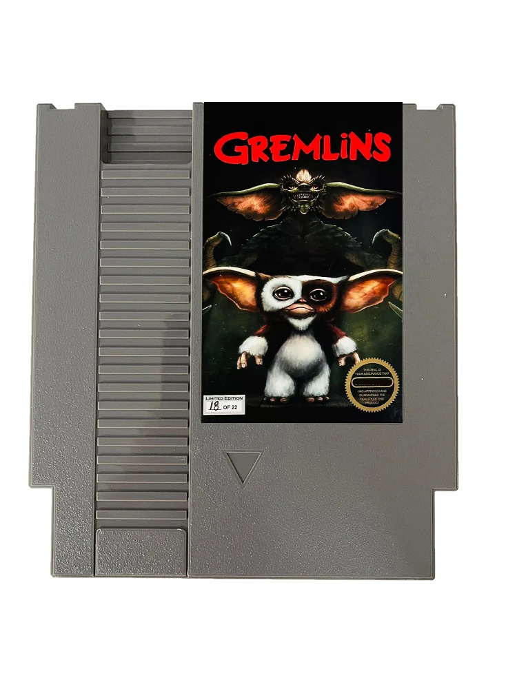 Gremlins Part 1 NES Rom Hack - 8 بت 72 Pins بطاقة الألعاب PAl/NTSC VERSION خرطوشة الألعاب لوحدة التحكم NES الكلاسيكية - اللغة الإنجليزية