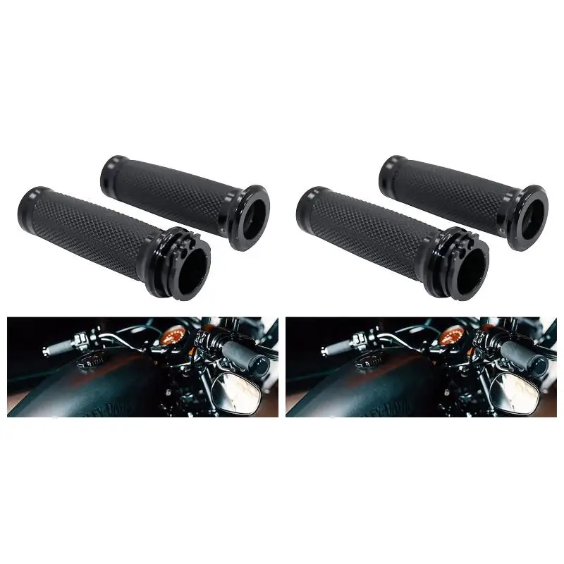 2PackX(Universal 1In 25Mm Hand Grips Motorcycle Handle Bar Handlebar for Touring 883 1200 XR for Black)