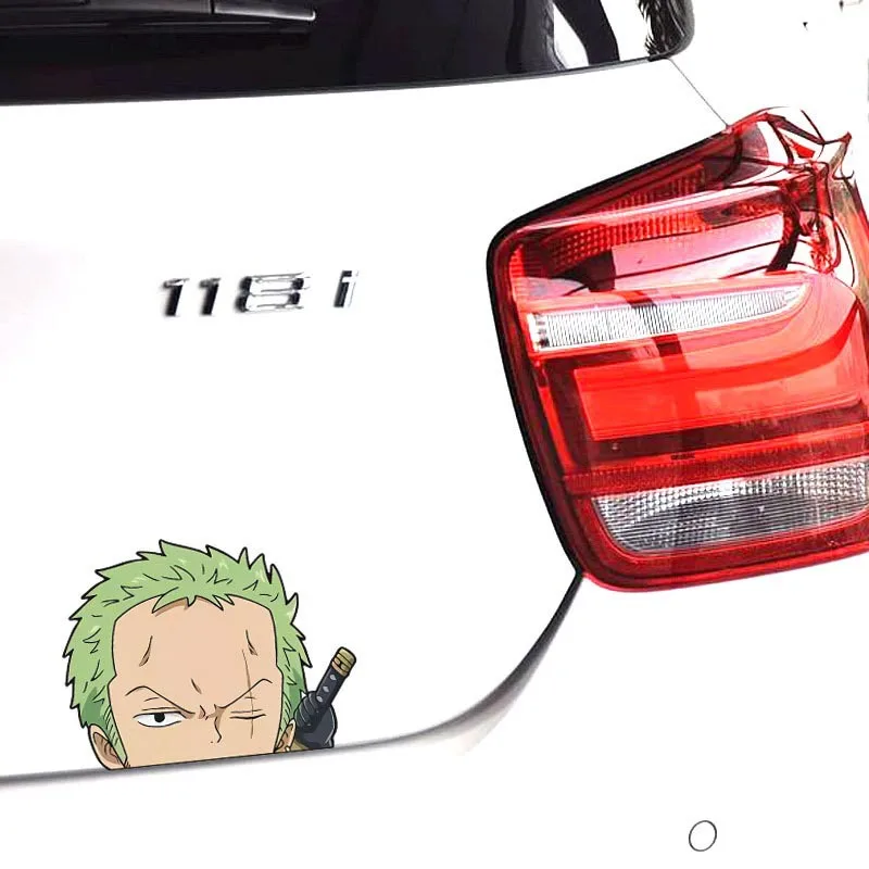 One Piece Anime Car Stickers Cartoon Luffy Joe Bassolo Back Car Rear Window Scratch Stickers Reflective Waterproof Stickers