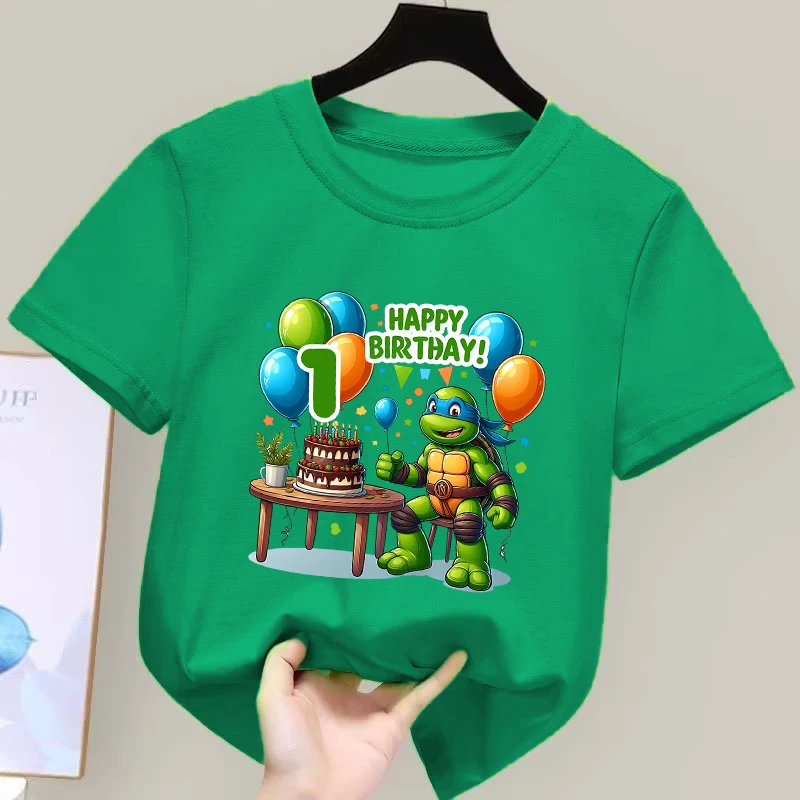 

Teenage Mutant Ninja Tmnt Kid T Shirts Boys Birthday Party T Shirt Summer Casual Short Sleeve Baby Clothes Tee Tops Clothing