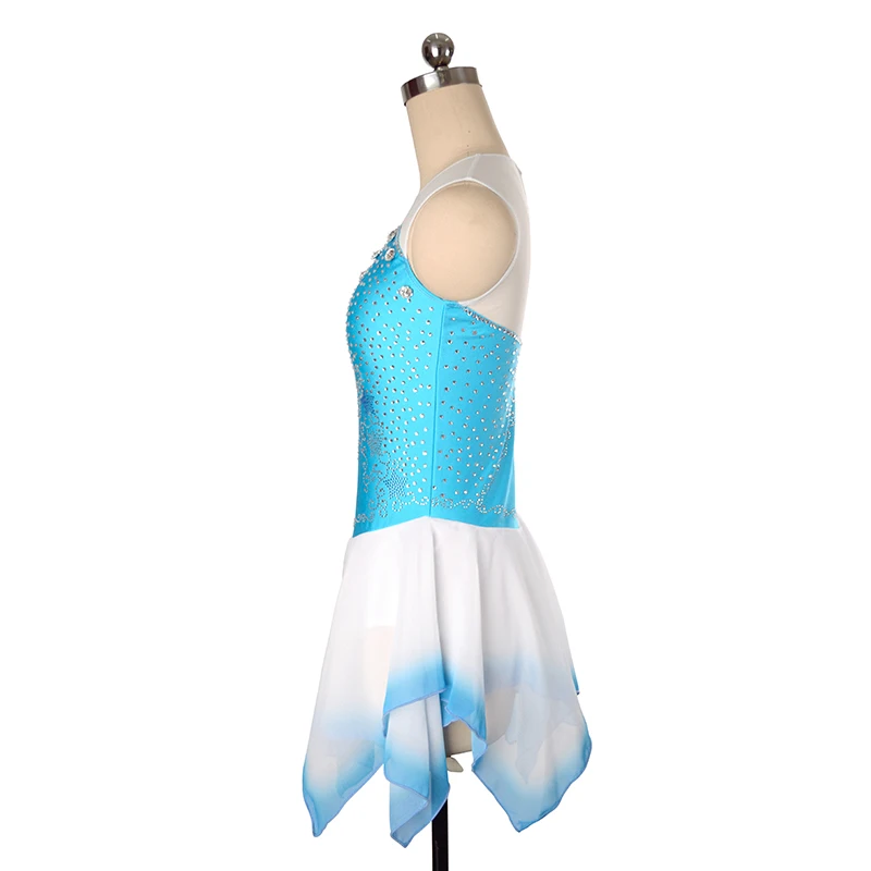 Figure Skating Dress Girl Long Sleeve Dress Woman Dance Costume Sexy Skating Dress view 3