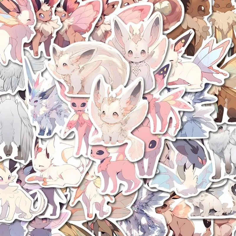 10/30/63PCS New Pokemon Eevee Evolved Form Elf Stickers Pocket Elf Mobile Computer Decoration Stickers Children's Christmas Gift