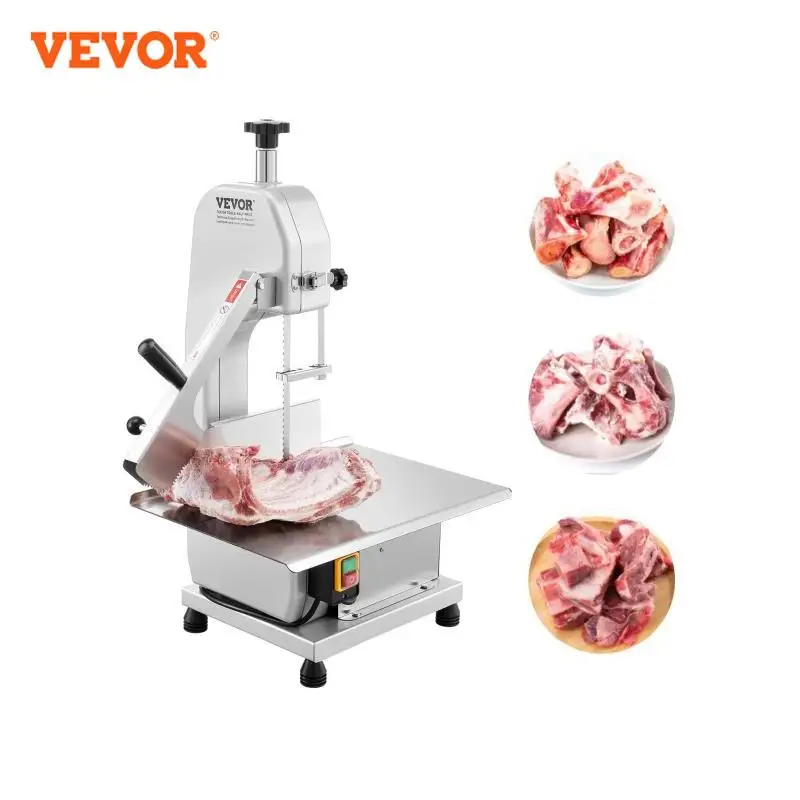 VEVOR 650W 1100W 1800W Commercial Electric Meat Bandsaw Stainless Steel Countertop Bone Sawing Machine for Rib Pork Beef